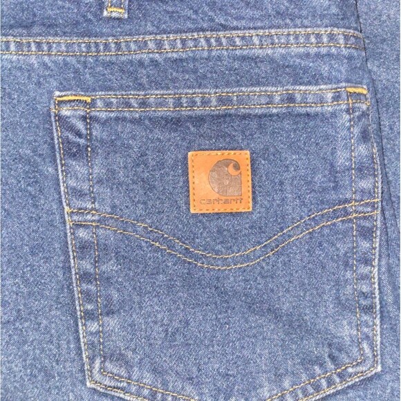 Carhartt B172 Medium Wash Relaxed-Fit Straight-Leg Flannel Lined Jean Sz 42X28.5 - Picture 6 of 11